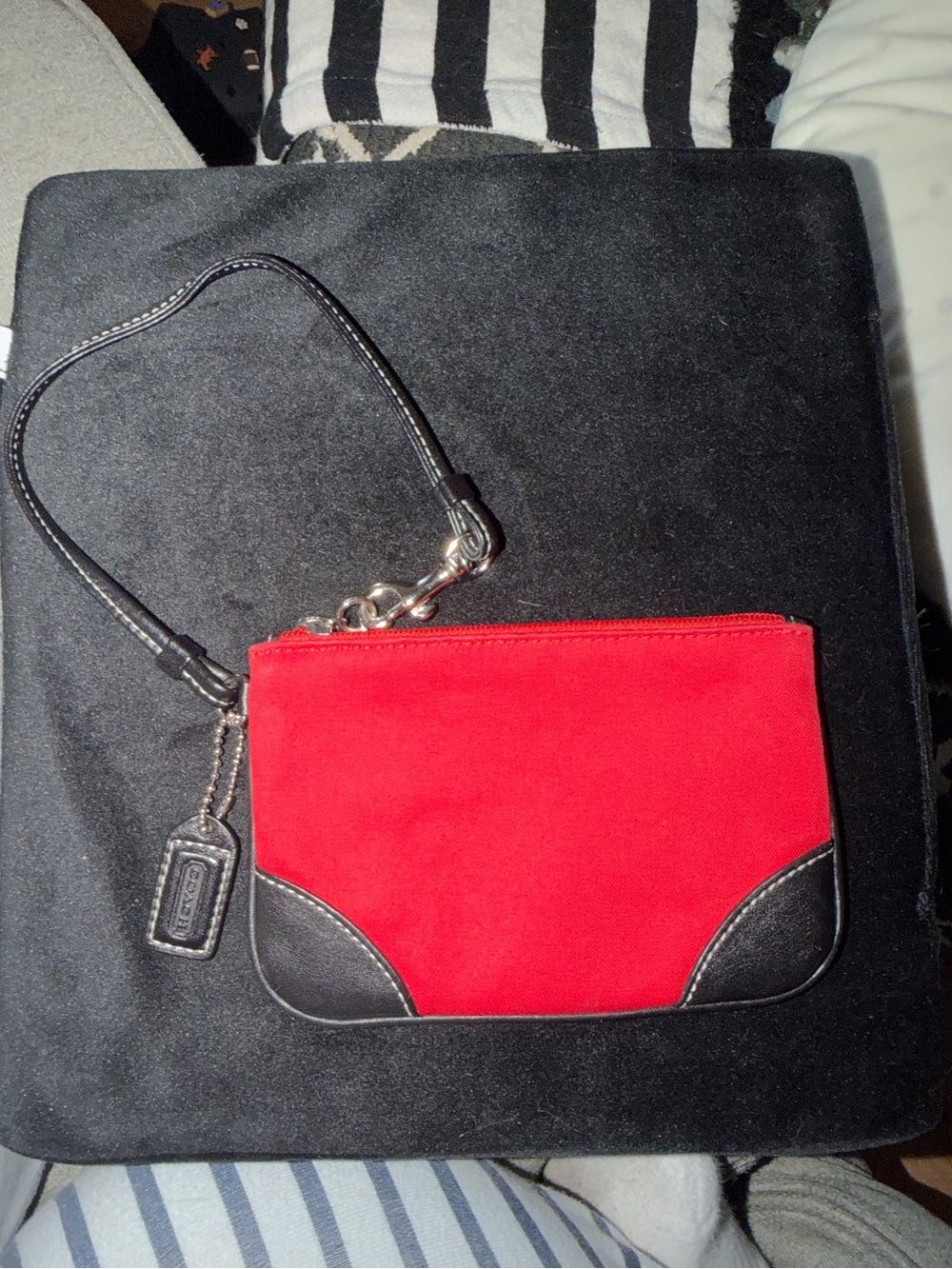 Coach Red & Black Wristlet